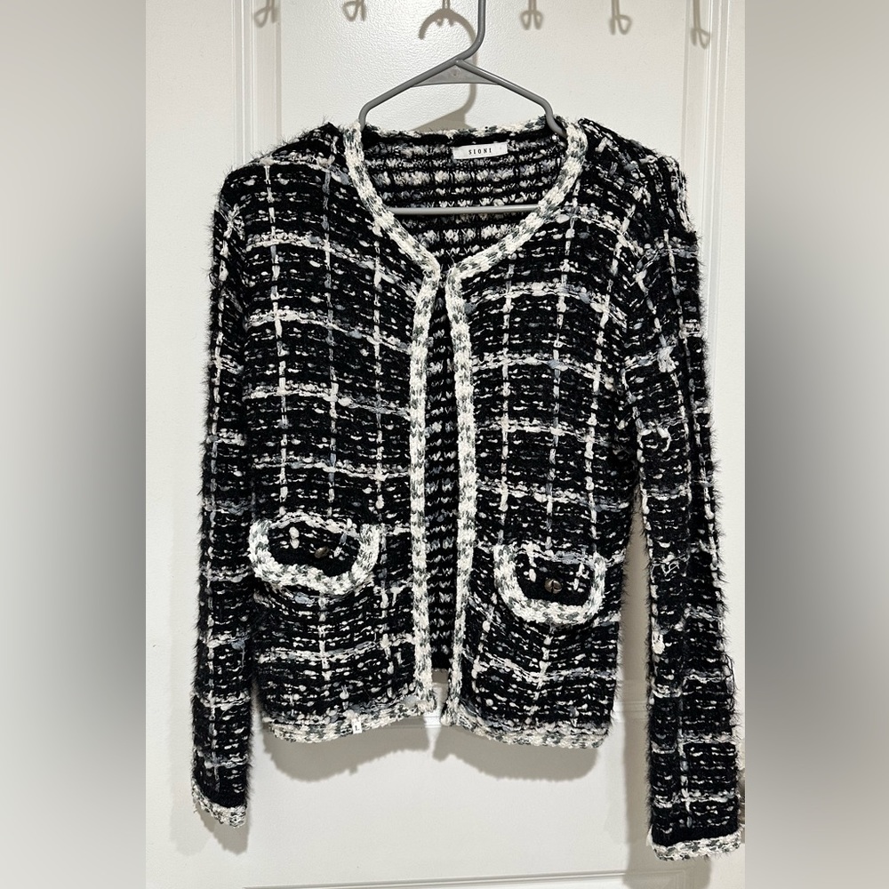Women’s Tweed-like knit cardigan
